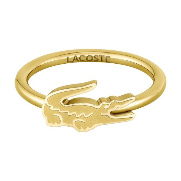 Lacoste Originální pozlacený prsten Crocodile 2040054 56 mm.