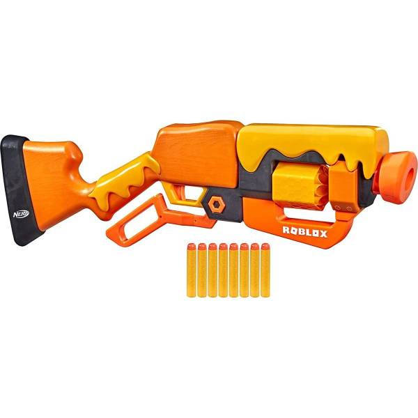 Hasbro Nerf Roblox Adopt Me Bees.

Každý blástr obsahuje speciální kód pro získání virtuálního předmětu ve videohře Roblox.

Skladba a funkčnost:


	pákové nabíjení, otočný buben pro 8 šipek
	nabíjení bubnového zásobníku
	posunutí natahovací páky tam a zpět
	stisk spouště pro vystřelení šipky na cíl


Obsah balení:


	blástr Adopt Me Bees
	8 oficiálních pěnových šipek Nerf Elite


Kupte dětem blástr Nerf Roblox!

Vhodné pro děti od 8 let
Materiál: plast