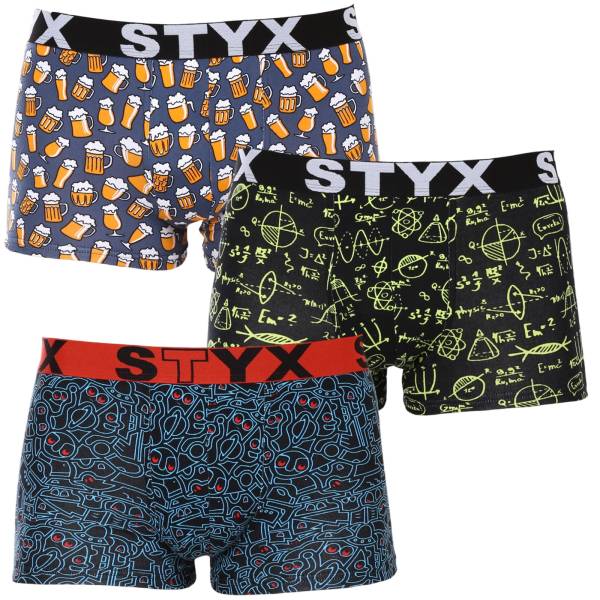 3PACK pánské boxerky Styx art sportovní guma vícebarevné (3G12672) M, trenky / trenýrky.
Boxerky Styx pro maximální komfort
Pánské boxerky Styx patří k našim nejprodávanějším produktům a my se tomu vůbec nedivíme.
Spodní prádlo Styx má styl
Boxerky a trenky české značky Styx jsou známé především pro svůj jedinečný vzhled.