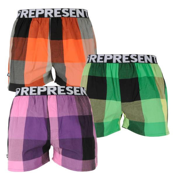 3PACK pánské trenky Represent Mikebox (R1M-BOX-02515357) L, trenýrky.
Trenýrky Represent - to je moderní a pohodlný střih, za kterým stojí česká značka Represent.
 
Trenýrky Represent jsou vyráběny ze 100% bavlny a střihově se řadí k těm sportovnějším, mají vytkávanou gumu a velmi pohodlný volný střih, který vás rozhodně nebude nikde škrtit.
A jak je to s praním?