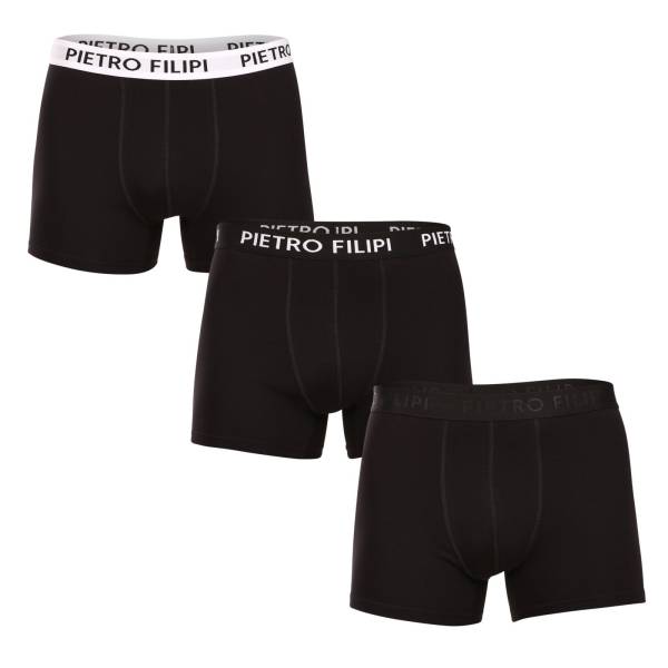 3PACK pánské boxerky Pietro Filipi černé (3BCL004) XXL, trenky / trenýrky.
Boxerky Pietro Filipi pro maximální pohodlí
Tyhle boxerky jsou vyrobené ze super hebkého materiálu, takže se v nich budeš cítit pohodlně celý den.
Spodní prádlo Pietro Filipi pro všechny stylové muže
Značka Pietro Filipi má na českém trhu dlouhou tradici.