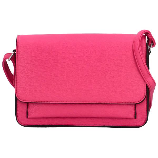 Stylová dámská koženková crossbody kabelka Wika, fuchsiová.