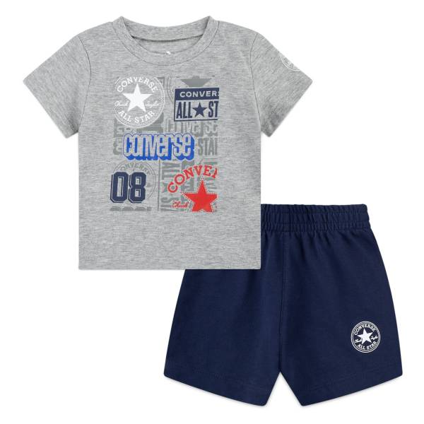 Converse logo aop ss tee + short set 80-86 cm.