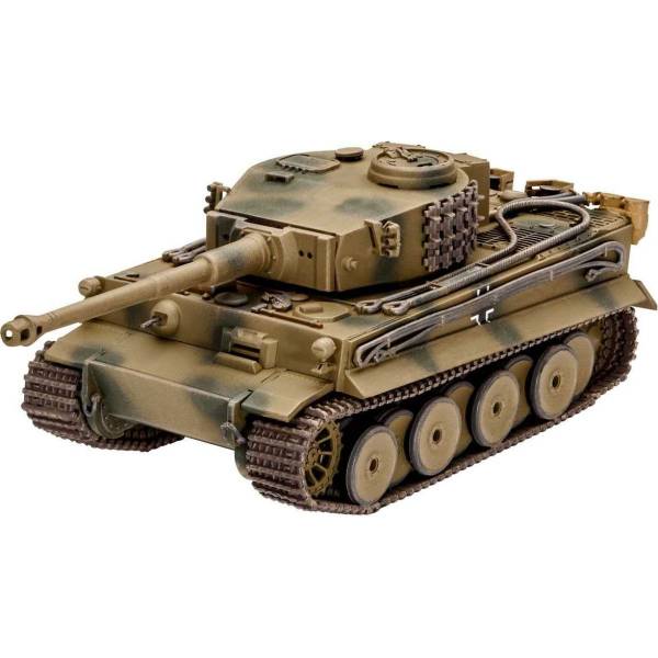 Revell Plastic ModelKit tank 03262 PzKpfw VI Ausf.

Skladba a funkčnost:


	detailní zpracování
	pohyblivá dělová věž
	převodová kola z první verze Tiger I
	sada obtisků pro dvě verze Afrika Korps
	vstřikováním odlité pásy z jednotlivých dílů


Potřebné barvy Revell:


	09, 16, 17, 82, 83, 86, 91, 382


Neobsahuje:


	barvy, lepidlo na plastikové modely
	ředidlo, štětce


Vyberte dětem stavebnici značky Revell!

Vhodné pro děti od 12 let
Měřítko: 1 : 72
Počet dílů: 180
Délka: 118 mm
Obtížnost: 4