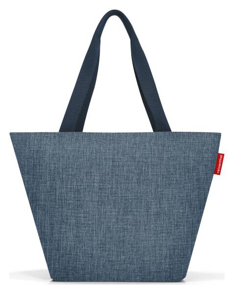 Reisenthel Shopper M Twist Blue možnost uzavření na zip uvnitř kapsa na zip obdélníkové dno zaručující stabilitu při stání vyrobeno z prvotřídního polyesteru