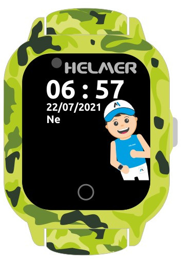 Helmer Chytré dotykové hodinky s GPS lokátorem a fotoaparátem - LK 710 4G zelené.