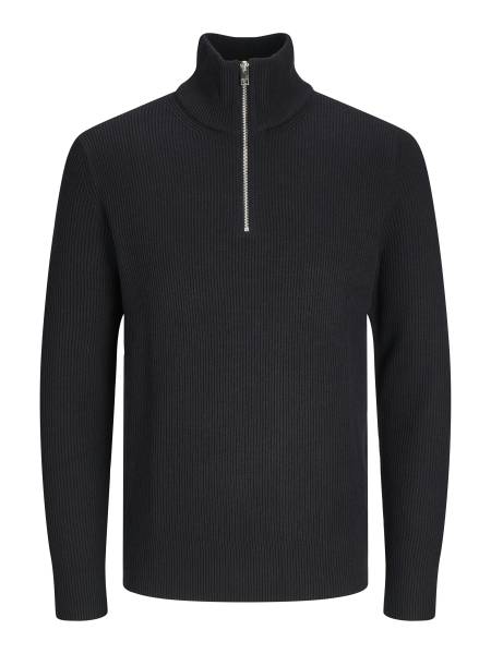 Jack&Jones Pánský svetr JJEPERFECT Structure Fit 12257773 Black XXL.