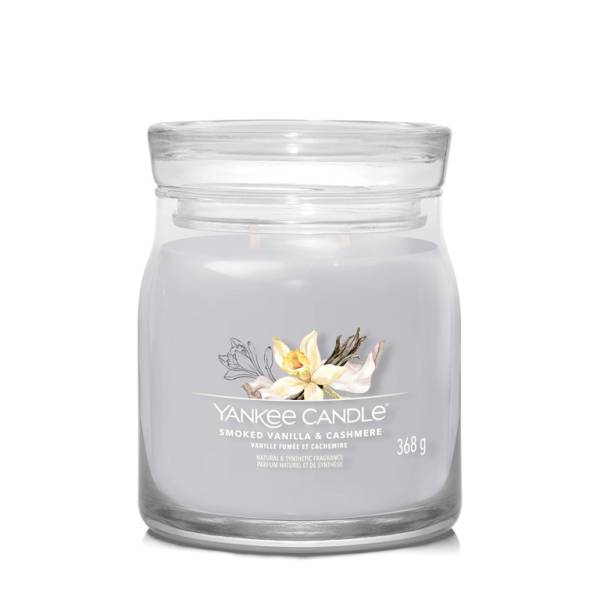 Yankee Candle Aromatická svíčka Signature sklo střední Smoked Vanilla & Cashmere 368 g.