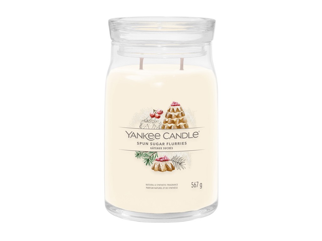 Yankee Candle Aromatická svíčka Signature sklo velké Spun Sugar Flurries 567 g.