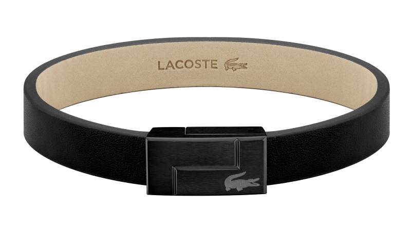 Lacoste Černý kožený náramek Lacoste Traveller 2040073.