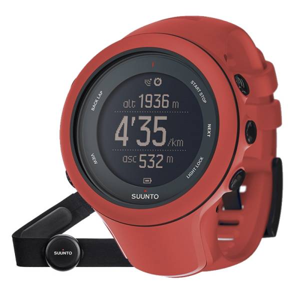 Sporttester Suunto Ambit3 Sport (HR)  červená.


Suunto Ambit3 Sport - multisportovní zážitek - specializované funkce pro běh, plavání a cyklistiku

Suunto Ambit3 Sport disponuje všemi funkcemi, které potřebujete pro běh, plavání, jízdu na kole a multisportovní trénink.


	Plavání: Ambit3 Sport podporuje nejžádanější funkci, a to záznam tepové frekvence během plavání.
	Doba zotavení a aktivity: Suunto Ambit3 Sport poskytuje denní monitorování aktivity pro kompletnější odhad vašeho celkového času na zotavení.



Nevíte si rady s výběrem hodinek Suunto Ambit?

	GPS přijímač přímo v hodinkách - rychlost, vzdálenost a trasa
	výškoměr (jen na principu GPS)
	3D kompas s nastavením deklinace
	teploměr
	měření tepové frekvence při použití Smart HR
	hrudní pás Smart HR umožňuje zaznamenávat TF i při plavání
	záznam průběhu aktivit do paměti včetně trasy
	přenos dat do PC na Movescount a vedení tréninkového deníku
	podsvícení displeje s volitelnými režimy
	české menu
	jazyk rozhraní: čeština, angličtina, francouzština, polština, němčina, španělština, ruština a další
	vodotěsnost (reálná): 50 m (plavání, potápění)
	hmotnost: 70 g
	materiál: tělo z polyamidu se skleněnými vlákny, hliníková luneta, náramek TPU
	výdrž: 25 hodin při 60 sekundovém intervalu, 8 hodin při 1 sekundovém intervalu, 14 dní s funkcemi bez GPS
	sada HR (heart rate) obsahuje hodinky, základní napájecí a komunikační kabel a komfortní hrudní pás Smart HR 



Kompatibilita


	Ambit3 je kompatibilní s
	iPad 3.
	iPad Mini / iPad Air
	iPhone 4S / iPhone 5 / iPhone 5c / iPhone 5s
	iPod touch 5.
	Android 4.3 a vyšší



Ambit3 není kompatibilní s technologií ANT+, takže nelze použít žádné příslušenství Suunto od modelů Ambit a Ambit2 ani od ostatních modelů Suunto. Před volbou správného modelu Suunto Ambit zvažte, co je pro vás nejvýhodnější:


	používáte-li iPhone a kompatibilní přístroje, je pro vás ideální volbou Ambit3
	máte-li již starší Suunto sporttester a chcete-li využívat příslušenství (hrudní pás, pody atd), je pro vás vhodnější Ambit2.