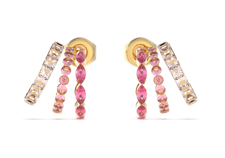 Guess Dámské pozlacené náušnice Crazy Earrings JUBE03307JWYGPKT/U.