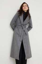 Kabát Answear Lab dámský, šedá barva, přechodný.