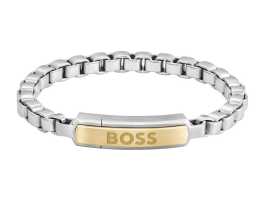 Hugo Boss Nadčasový pánský bicolor náramek z oceli Devon 1580597 19 cm.