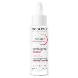 Bioderma Sensibio Defensive sérum 30 ml.


	Působí na příčiny předčasného stárnutí.
	Okamžitě a trvale zklidňuje pokožku.
	Působí antioxidačně.
	Posiluje kožní bariéru.
	Redukuje vrásky i jemné linky v oblasti obličeje.
	Navrací pleti jas hydratuje po dobu 24 hodin.
	Svěží a mléčná textura s rychlým vstřebáváním.


Aktivní složky:


	Ochranné působení: karnosin, vitamín E mají silný antioxidační účinek, který chrání pokožku před agresivními vlivy.
	Posilující účinek: tetrapeptid-10 vede k účinné obnově pokožky díky produkci klíčových prvků bariérové funkce.
	Dvojitý zklidňující účinek: polyfenoly z červené šalvěje omezují hyperreaktivitu pokožky a záněty způsobené znečištěním (neurogenní a indukovaný zánět).