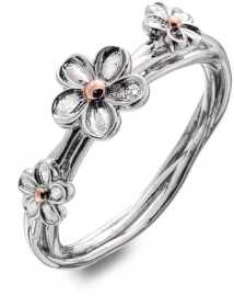 Hot Diamonds Stříbrný květinový prsten Forget me not DR214 50 mm.