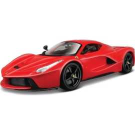 Bburago 1:18 La Ferrari červená.

Skladba a funkčnost:


	otevírací dveře a kapota
	plně funkční natáčení kol volantem
	karosérie je vyrobena ze zinkohliníkové slitiny
	detailně zpracovaná světla a blinkry
	pryžové pneumatiky


Obsah balení:


	model na plastovém podstavci v tradičním balení


Historie a skladba modelu:


	motorem je dvanáctiválec s výkonem 800 koní při 9250 otáčkách s točivým momentem 700 při 6750 ot./min
	další sílu motoru dodává elektromotor s výkonem 120 kW (163 koní), výsledkem je 963 koní
	převodovka je automatická, sedmistupňová, výkon se přenáší na zadní kola
	maximální rychlost 350+ km/h


Vyberte chlapcům model Bburago!

Vhodné pro děti od 3 let
Materiál: kov
Měřítko: 1 : 18
Rozměr auta: 10 x 25 x 12 cm