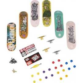 Tech Deck Skateshop 6ks s příslušenstvím Element II..

Holky a kluci je mohou směle zařadit do své sbírky kousků od licenčních světových firem pro výrobu skateboardů.

Obsah balení:


	1 sestavené prkno, 5 prken k sestavení
	4 trucky, 20 koleček, mini nářadí, samolepky


Vyberte šikovným skateboardistům sadu Fingerboardů!

Vhodné pro děti od 6 let
Rozměr balení: 20 x 23 x 4,3 cm