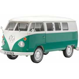 Revell Plastic ModelKit auto 07675 - VW T1 Bus (1 : 24).

Historie modelu:


	dodnes považován za symbol ekonomického zázraku
	vyráběl se od začátku 50.
	je typický svou přídí do V a děleným čelním sklem
	pohon zajišťoval vzduchem chlazený čtyřválcový motor typu boxer
	výkon 30 koňských sil, dosahoval maximální rychlost 80 km/h


Skladba a funkčnost:


	vícedílná karoserie
	detailně zpracovaný interiér
	věrně zachycená pohonná jednotka
	otáčející se kola, chromované díly
	obtisky s registračními značkami řady zemí (D, NL, F, GB, B, A, CH, I, S, USA)


Potřebné barvy: 


	04, 09, 50, 61, 89, 99
	301, 302, 363, 371


Neobsahuje:


	lepidlo na plastikové modely
	ředidlo, štětce


Vyberte dětem stavebnici značky Revell!

Vhodné pro děti od 10 let
Měřítko: 1 : 24
Počet dílů: 146
Délka: 18 cm
Počet obtiskových verzí: 10
Obtížnost: 5