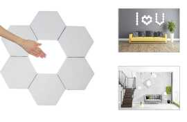 3x LED Bezdrátové svítidlo HEXAGON na dálkové ovládání