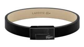 Lacoste Černý kožený náramek Lacoste Traveller 2040073.