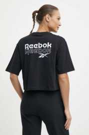 Bavlněné tričko Reebok černá barva, 100075953.