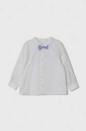 Dětská bavlněná košilka United Colors of Benetton bílá barva.