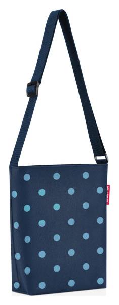 Reisenthel Shoulderbag S Mixed Dots Blue široké otevírání na zip pro pohodlný přístup kapsa na zip nastavitelný ramenní popruh